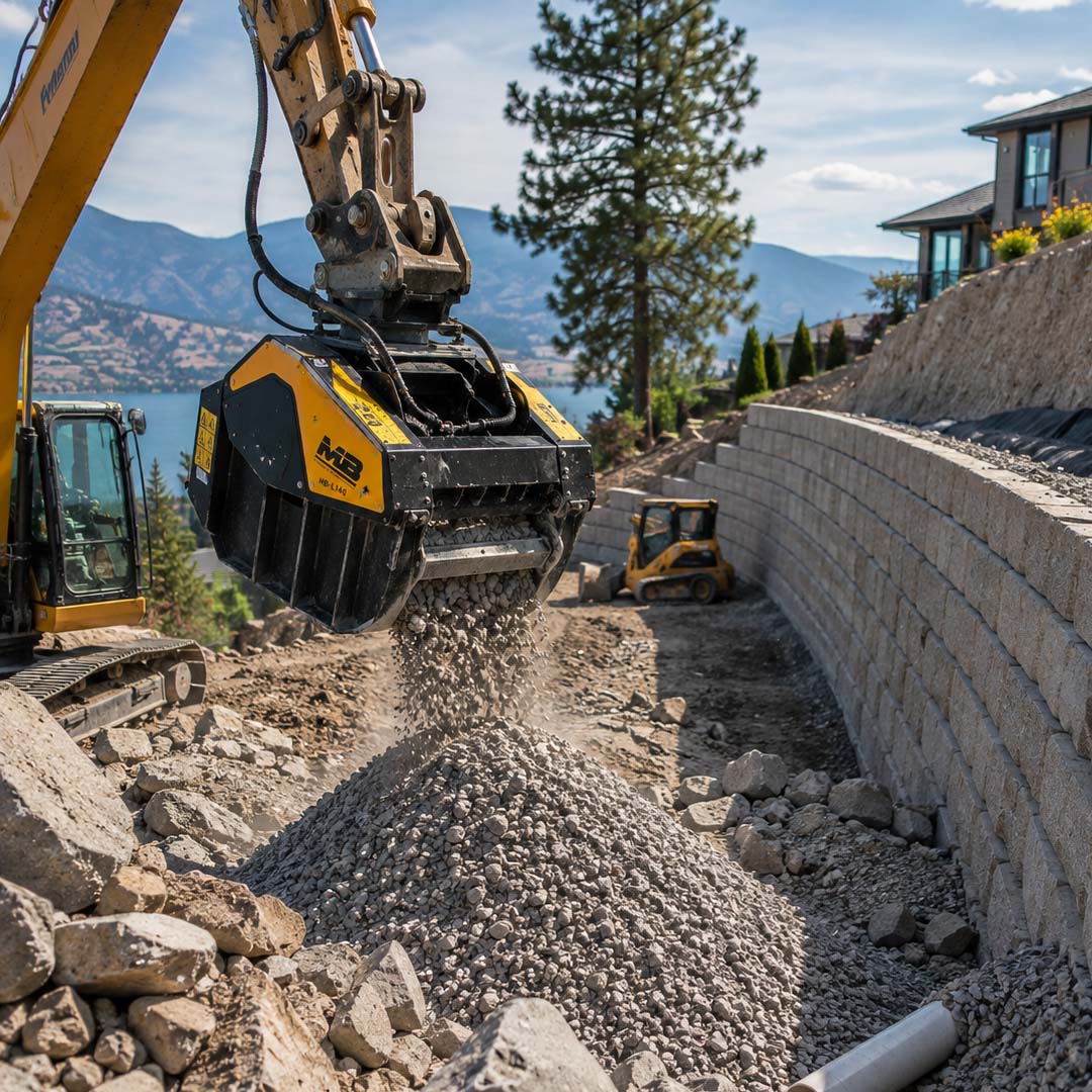 You are currently viewing Better Site Preparation for Okanagan Retaining Walls With New Crushing Equipment